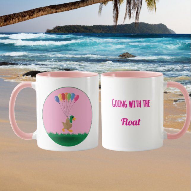 Caneca Apenas Indo com o Flutuador - Humor de Pato (Criador carregado)