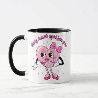 Caneca Apenas Olhos de Coração para Você Design de Dia do