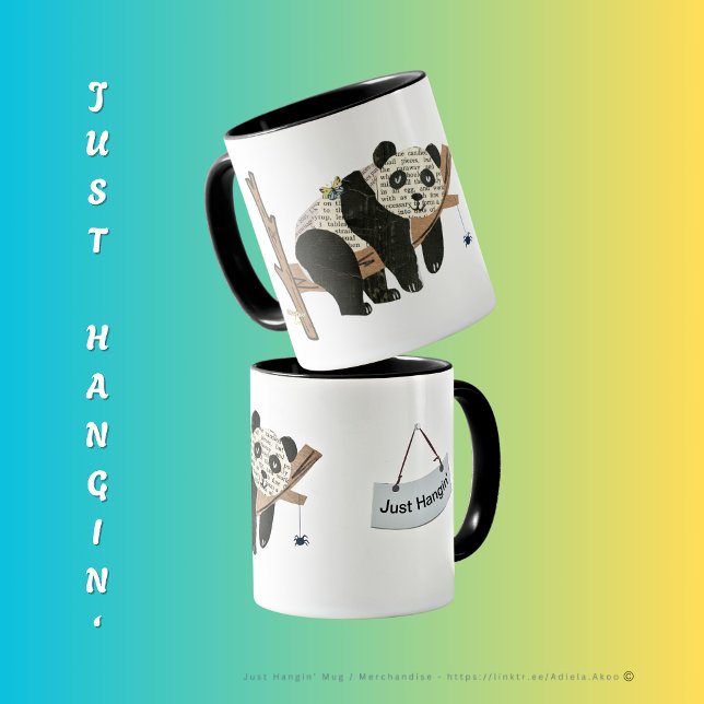 Caneca Apenas Prendendo Mug - Adiela Akoo (Just Hangin' Mugs designed by Poet Adiela Akoo. Shop my store for more fab finds & great gift ideas!)