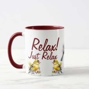 Caneca Apenas Relaxar/Pássaro Moderno