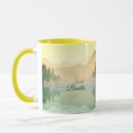 Caneca Apenas Respire a Floresta da Montanha Dourada Verd