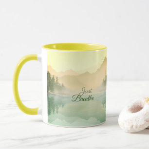 Caneca Apenas Respire a Floresta da Montanha Dourada Verd