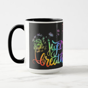 Caneca Apenas respire sopro de dandelion no vento