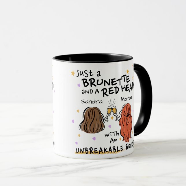 Caneca "Apenas um Brunette e uma Cabeça Vermelha" (Frente Esquerda)