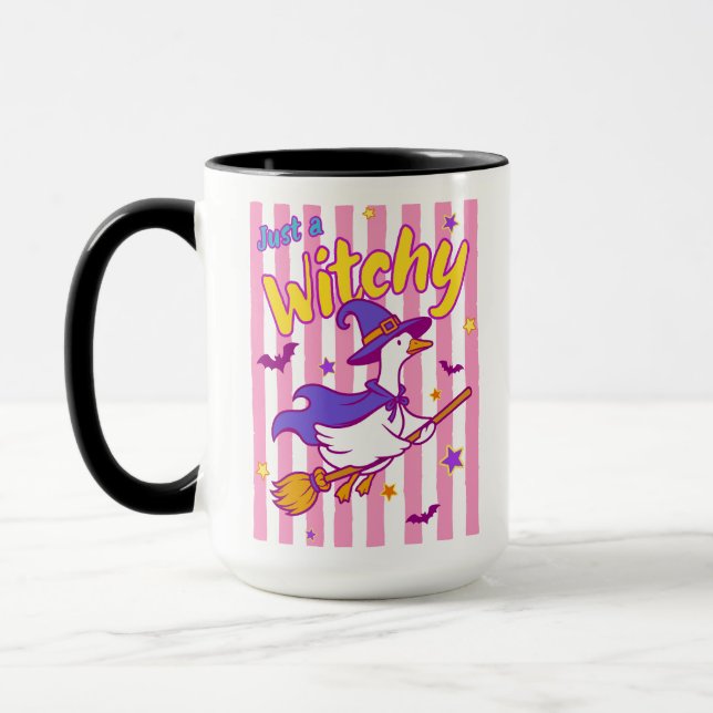 Caneca Apenas um Ganso Bobo e Bruxo de Halloween (Esquerda)