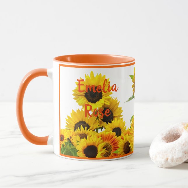 Caneca Apenas um girassol de girassol personalizado (Com Donut)