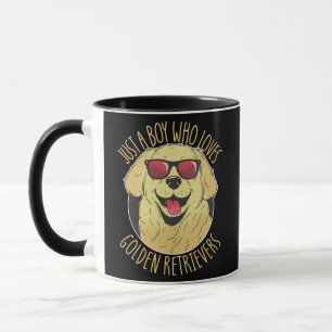 Caneca Apenas um menino que ama Golden Retrievers Masculi