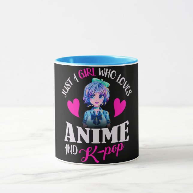 Caneca Apenas uma garota que ama anime e Pop (Centro)