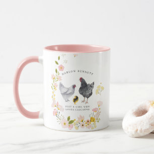 Caneca Apenas uma Garota Que Ama Galinhas Monograma