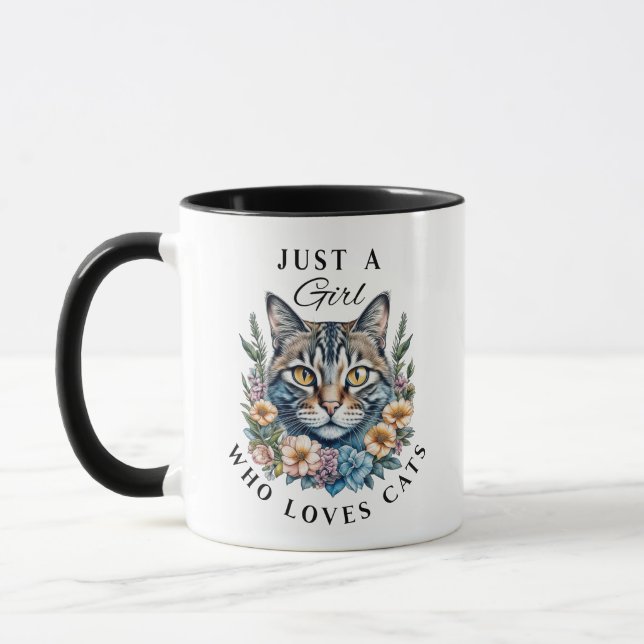 Caneca Apenas uma garota que ama gatos personalizados (Esquerda)
