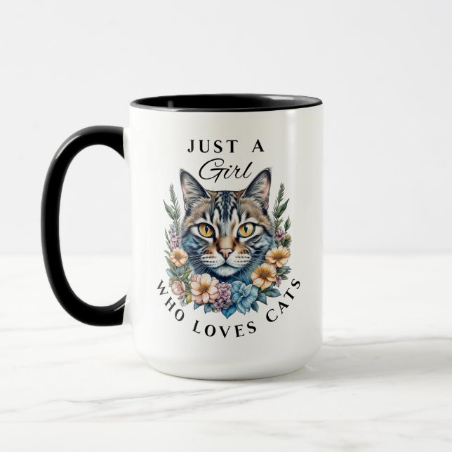 Caneca Apenas uma garota que ama gatos personalizados (Esquerda)