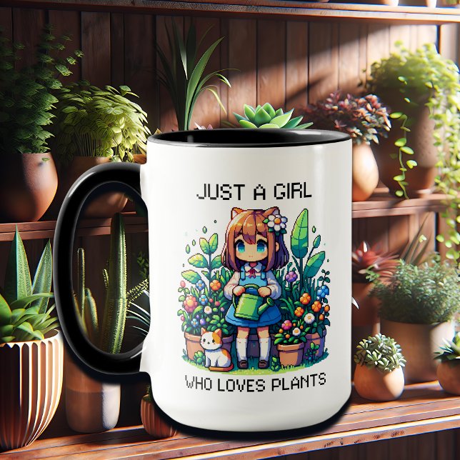 Caneca Apenas uma garota que ama plantas (Criador carregado)