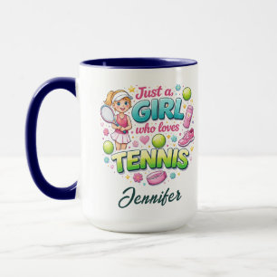 Caneca Apenas uma Garota que Ama Tênis Dia do Tênis