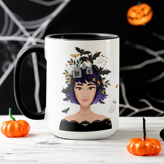 Caneca Apenas Uma Menina Que Ama A Bela Testinha De Hallo (Just A Girl Who Love Halloween Costume Beauty Mug)