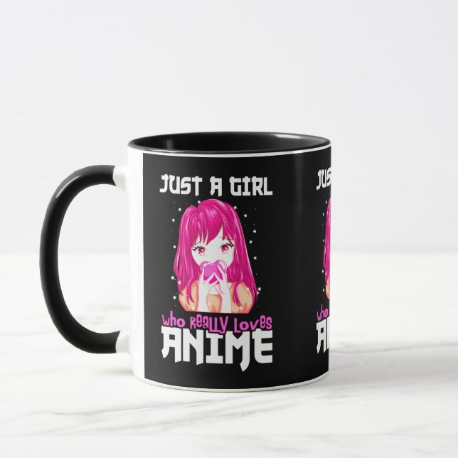 Caneca Apenas Uma Menina Que Ama Mesmo Anime (Esquerda)