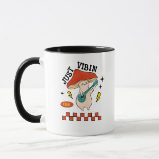 Caneca Apenas Vibrando Gráfico de Cogumelo Relaxado