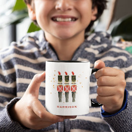 Caneca Apertador de Nozes Vermelho e Dourado Personalizad