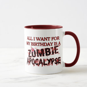 Caneca Apocalipse do zombi do aniversário