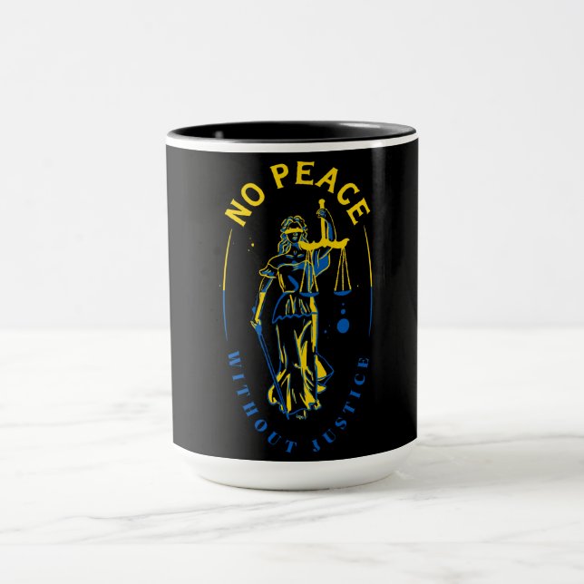 Caneca Apoio à Ucrânia - Senhora Justiça (Centro)