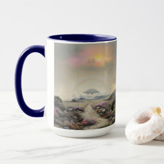 Caneca Após a chuva (Arte de Paisagem Japonesa com Aquare