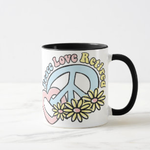 Caneca aposentada amor da paz