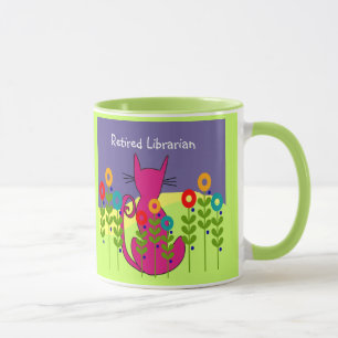 Caneca aposentada do gato do bibliotecário