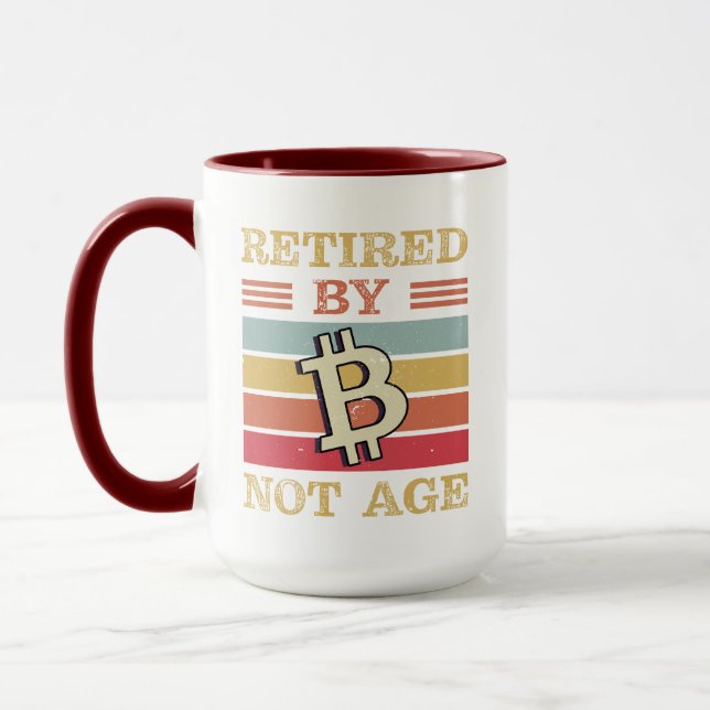 Caneca Aposentado por Bitmoeda Não Idade Cripto Investime (Esquerda)