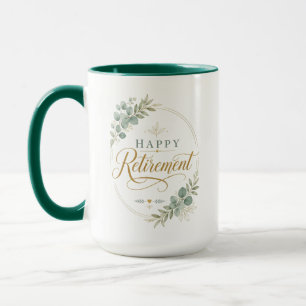 Caneca Aposentadoria Feliz Personalizada Botânica Elegant
