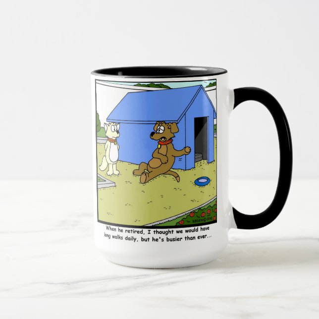 Caneca Aposentadoria ocupada: Desenhos animados do cão (Direita)