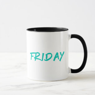 Caneca Aposentando Design Sexta-feira em Turquesa