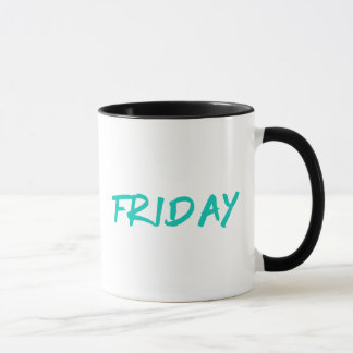 Caneca Aposentando Design Sexta-feira em Turquesa