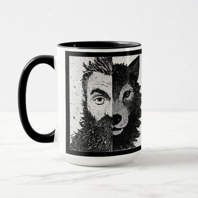 Caneca Approachable Wolf : Half Wolf Mug (Esquerda)