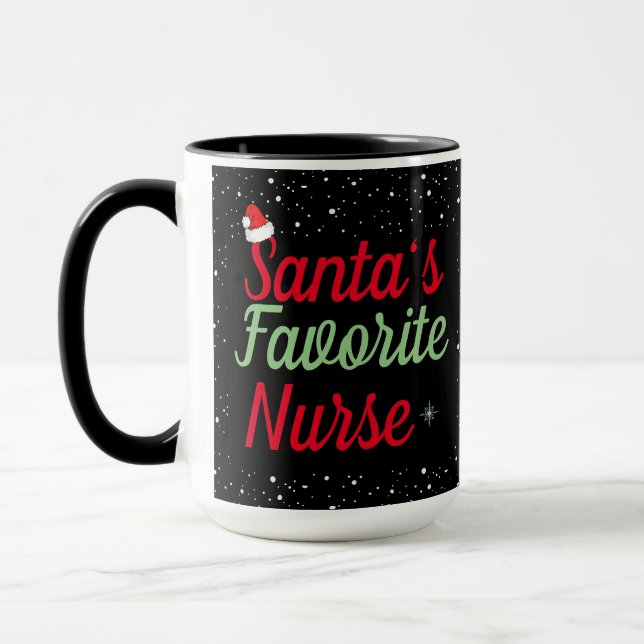 Caneca Apreciação de Natal para Enfermeira Favorita dos p (Esquerda)