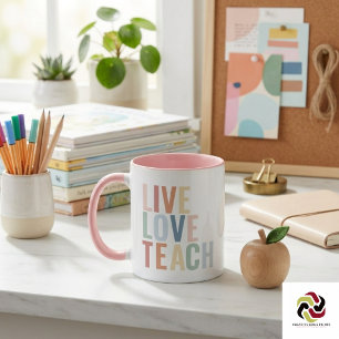 Caneca Apreciação do Professor Arco-Íris de Ensino ao Viv