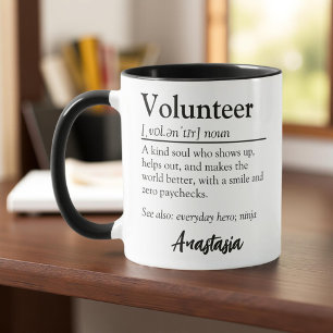 Caneca Apreciação Personalizada de Definição de Voluntári