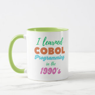 Caneca Aprendi a linguagem de programação Cobol nos anos