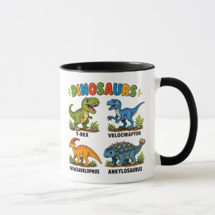 Caneca Aprendizado de Espécies de Dinossauros para Crianç