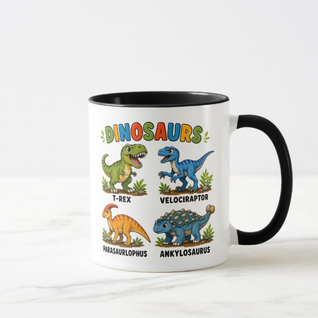 Caneca Aprendizado de Espécies de Dinossauros para Crianç (Direita)