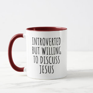 Caneca Apresentado mas disposto a discutir Jesus engraçad