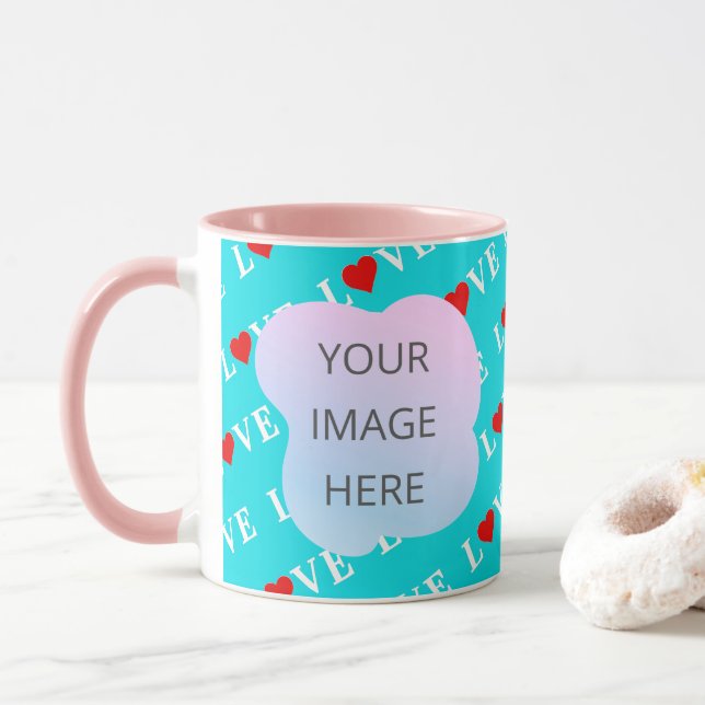 Caneca Aqua Blue LOVE (Com Donut)
