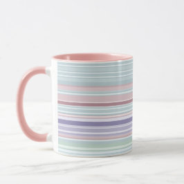 Caneca Aqua, Blush and Lavender Stripes