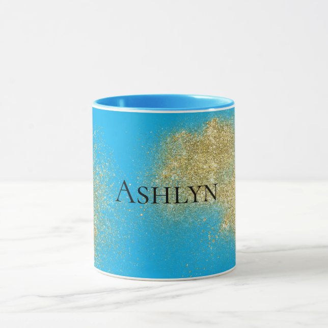 Caneca Aqua Dourada Glitzy Glitter (Centro)