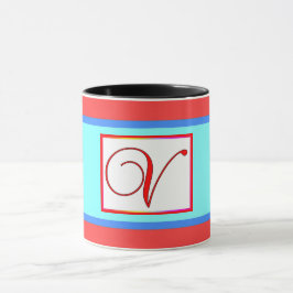 CANECA AQUA MONOGRAMA V INICIAL