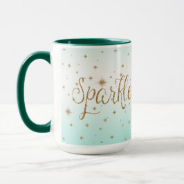 Caneca Aqua Ombre Dourada Sparkles