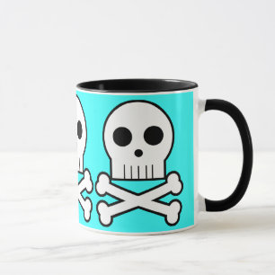 Caneca Aqua triplo do copo de café dos crânios do pirat