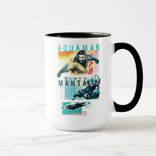 Caneca Aquaman   Aquaman modernista & gráfico preto do