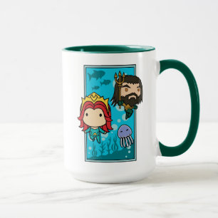 Caneca Aquaman   Chibi Mera & gráfico submarino de