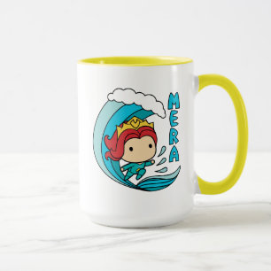 Caneca Aquaman   Chibi Mera Riding Wave Graphic