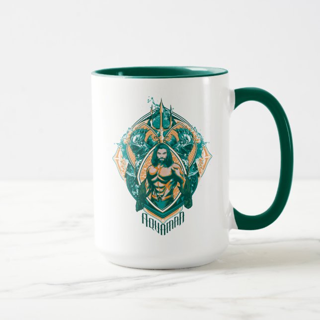 Caneca Aquaman | Gráfico Aquaman & Trenchers (Direita)