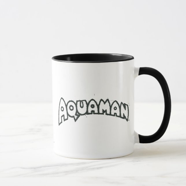 Caneca Aquaman Grunge Black Logo 2 (Direita)